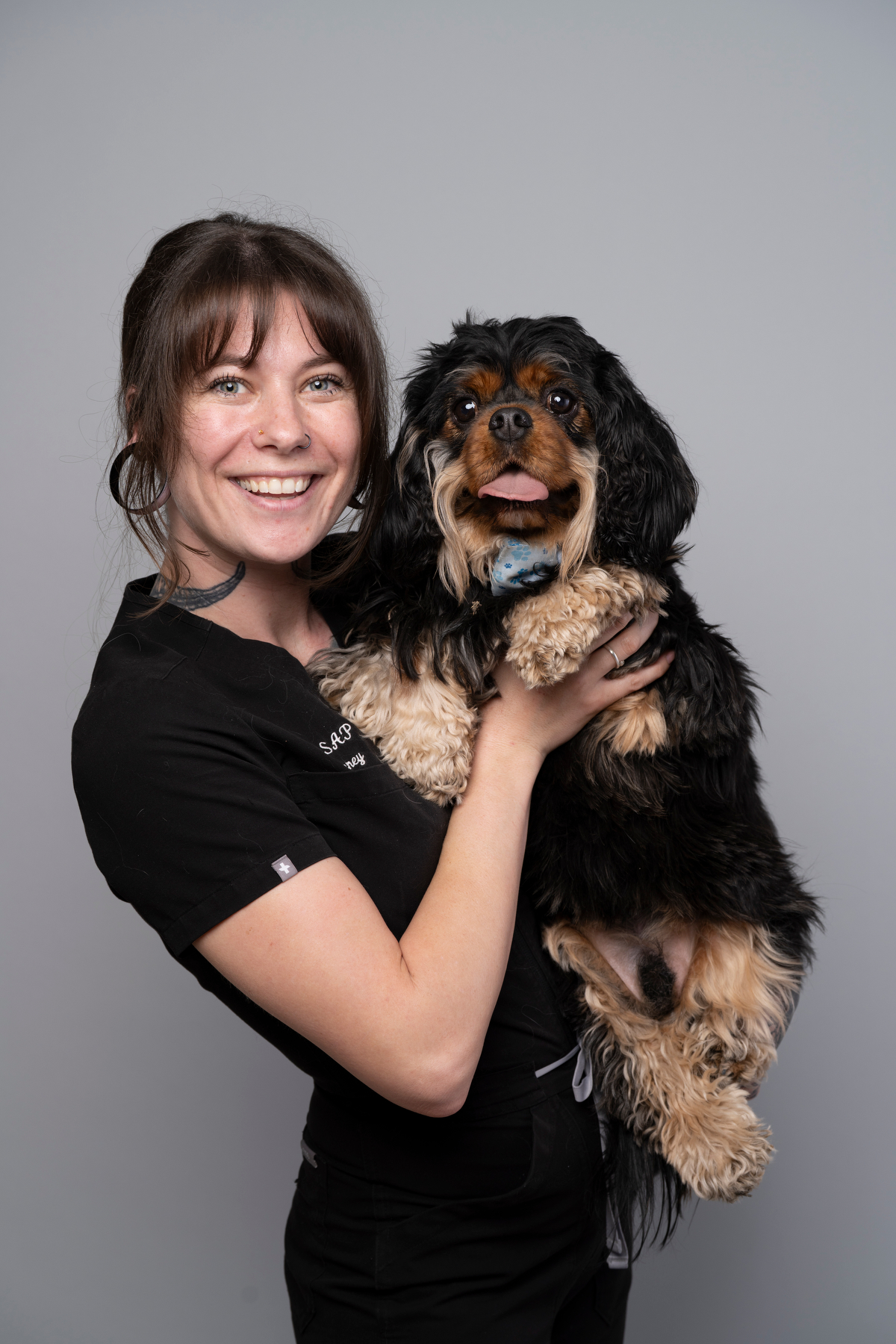 Stepheney with a Cavalier King Charles Spaniel